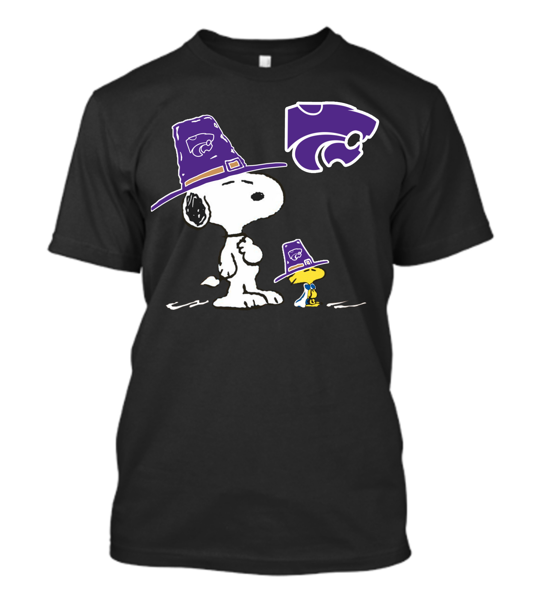 Kansas State Wildcats Snoopy And Woodstock Pilgrim Hats T-Shirt