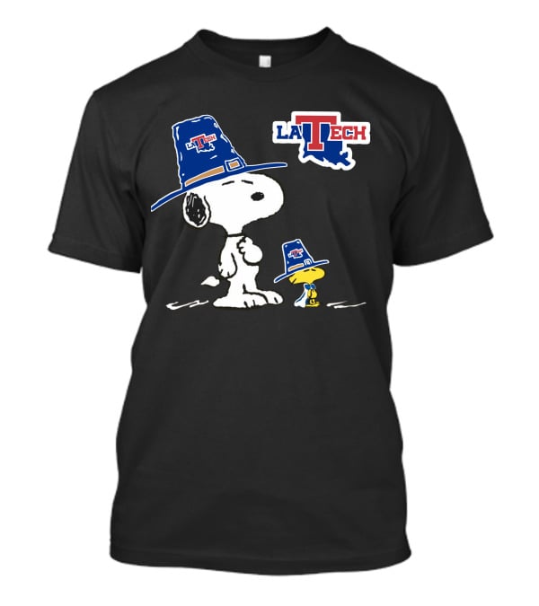 LA Tech Snoopy And Woodstock With Hats T-Shirt