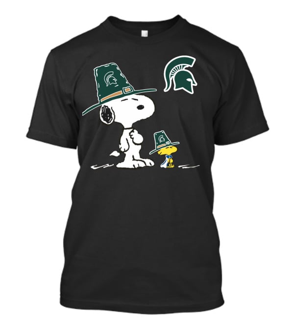 MI State Snoopy Spartan Helmet Woodstock T-Shirt