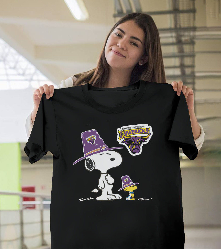 Minnesota State University Mavericks Snoopy and Woodstock T-Shirt