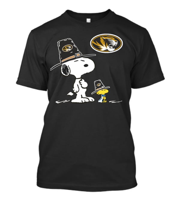 Missouri Tigers Snoopy And Woodstock Pilgrim Hats T-Shirt