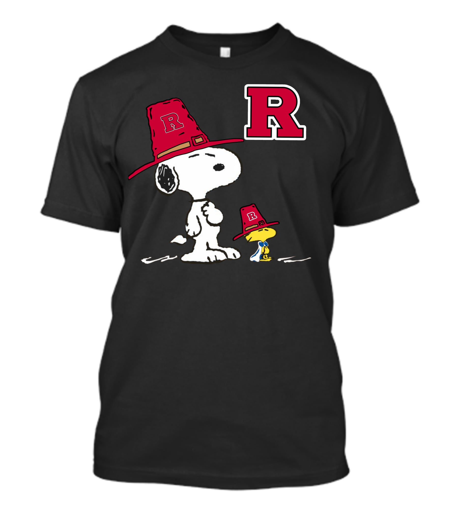 Rutgers Scarlet Knights Snoopy Woodstock Pilgrim Hat T-Shirt