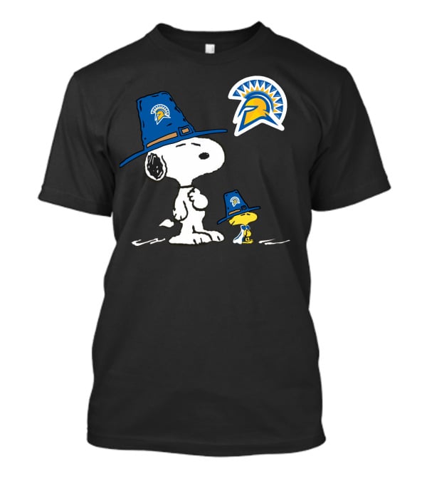 San Jose State Spartans Snoopy Woodstock Pilgrim Hat T-Shirt