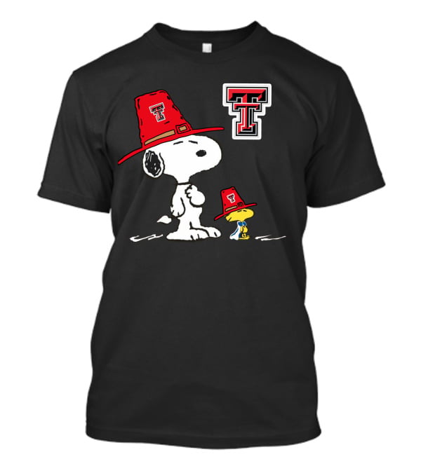 Texas Tech Red Raiders Snoopy Woodstock TTU Hat T-Shirt