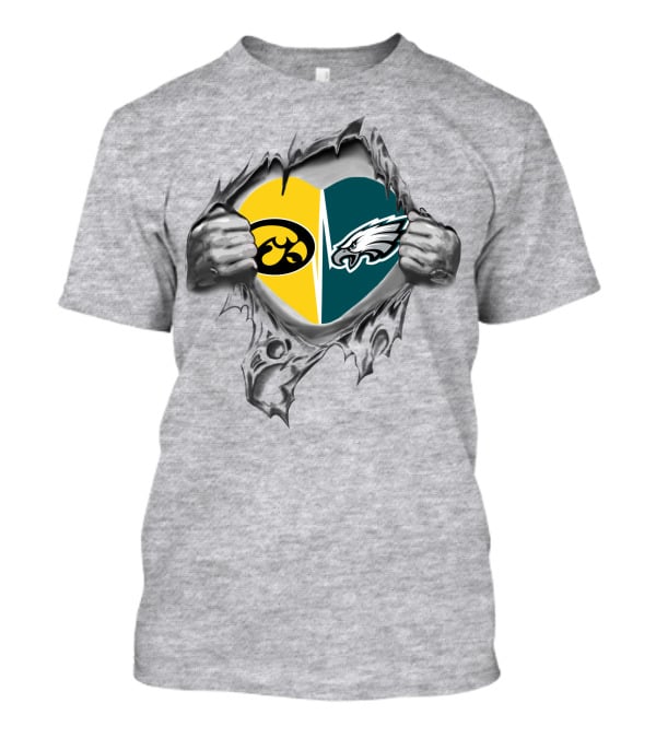 Iowa Hawkeyes Philadelphia Eagles Rivalry Heart T-Shirt