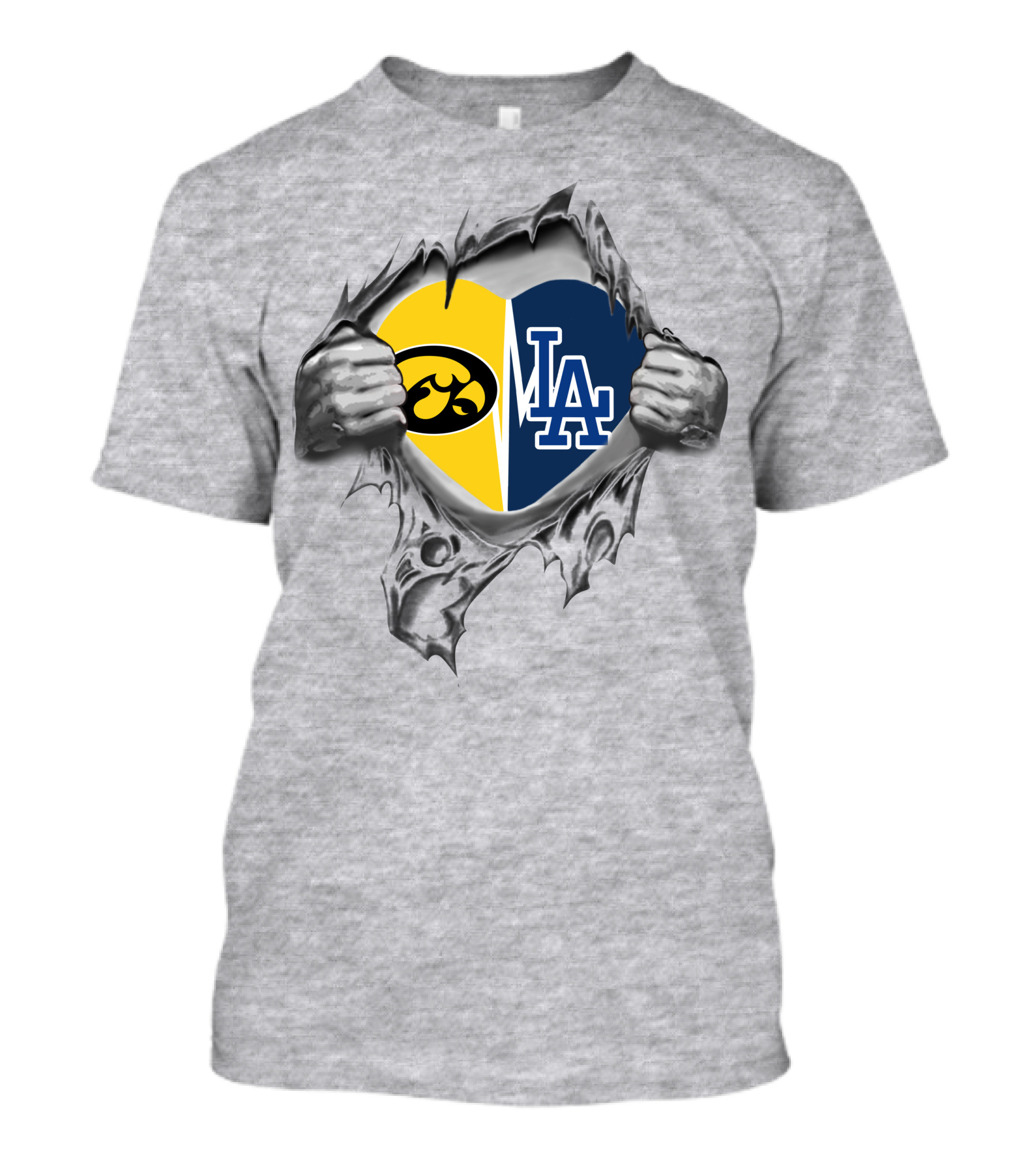 Iowa Hawkeyes La Dodgers Heart Fusion T-Shirt