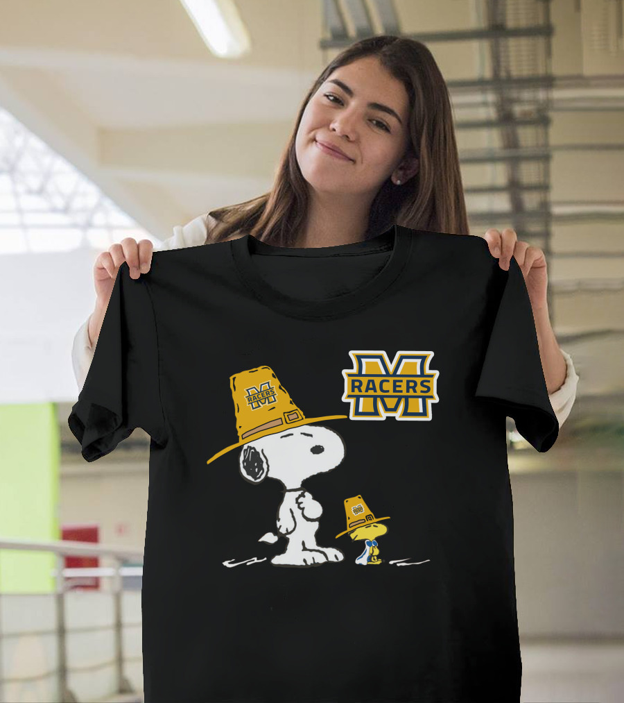 Murray State Racers Snoopy And Woodstock Pilgrim Hats T-Shirt