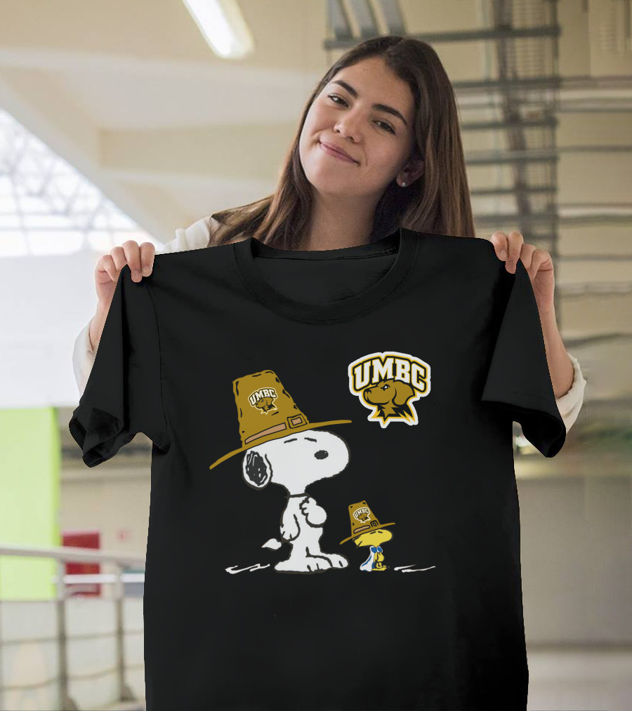 UMBC Snoopy Woodstock Mascot Hat T-Shirt