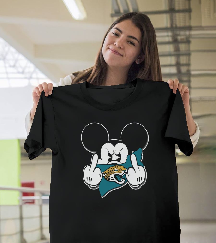 Mickey Mouse Angry Pose With Jacksonville Jaguars T-Shirt