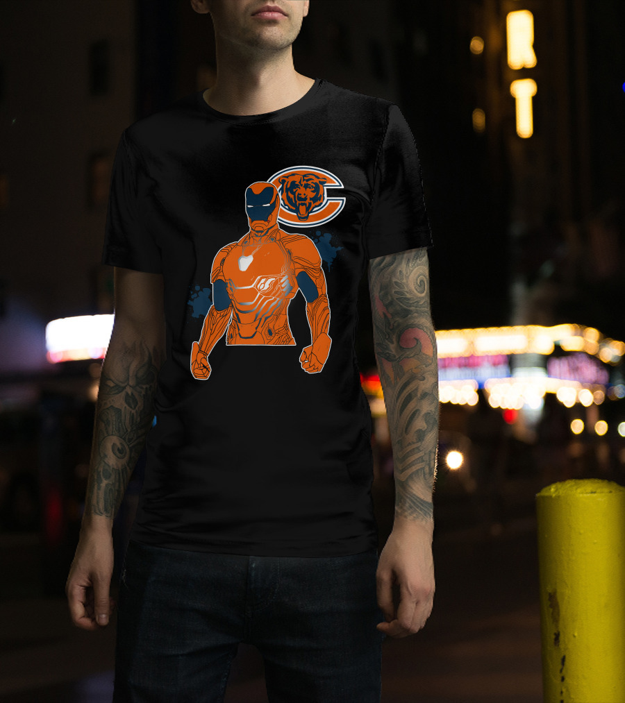 Iron Man Chicago Bears Nfl Crossover T-Shirt