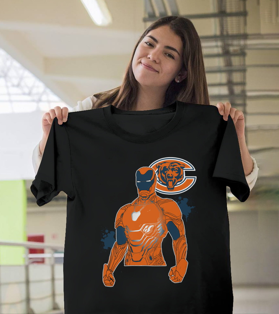 Iron Man Chicago Bears Nfl Crossover T-Shirt