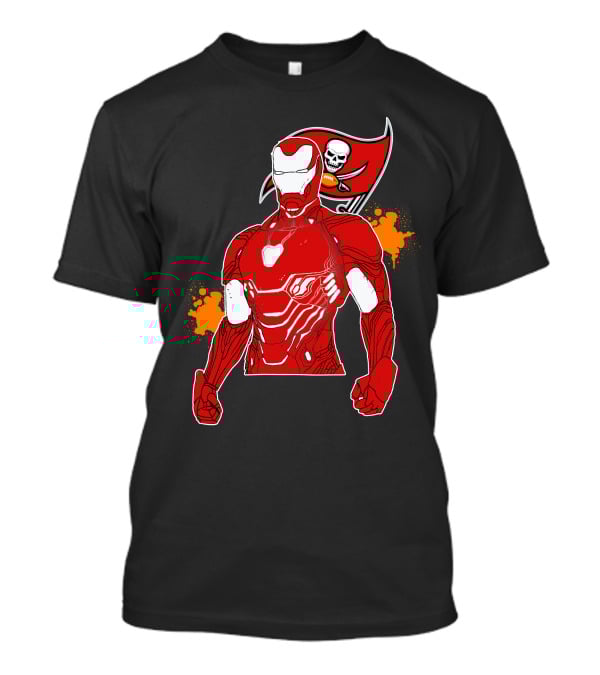 Iron Man Buccaneers Crossover With Skull Flag And Helmet T-Shirt