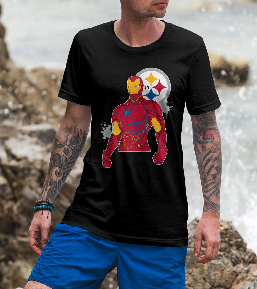 Iron Man With Steelers T-Shirt