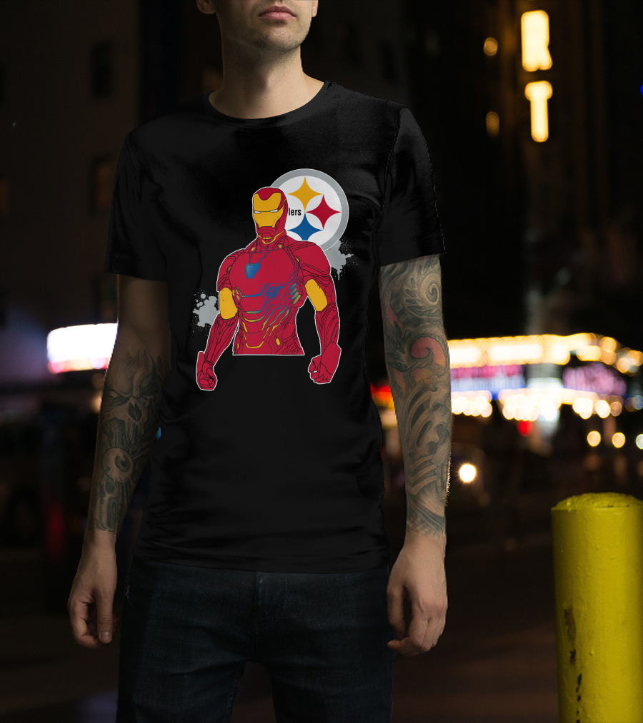 Iron Man With Steelers T-Shirt