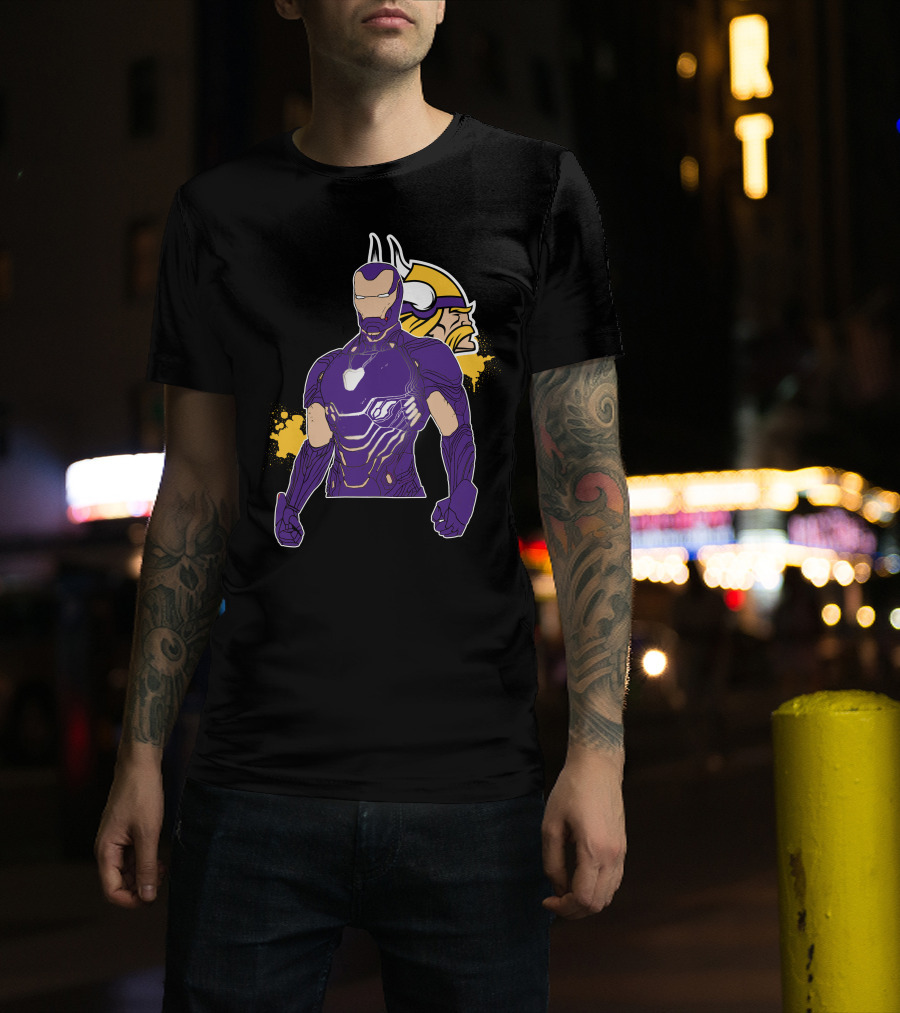 Iron Man Minnesota Vikings Crossover Fusion T-Shirt