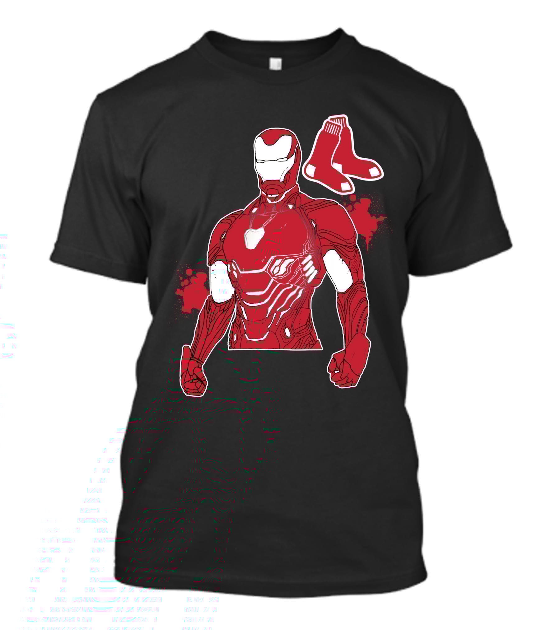 Iron Man Boston Red Sox Crossover Iconic Marvel Mlb Fusion T-Shirt