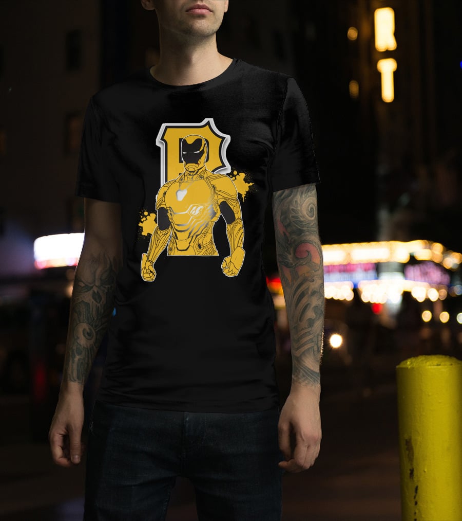 Iron Man Pittsburgh Pirates Collaborative Marvel Sports T-Shirt