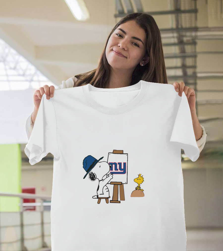New York Giants Snoopy Painting Woodstock T-Shirt