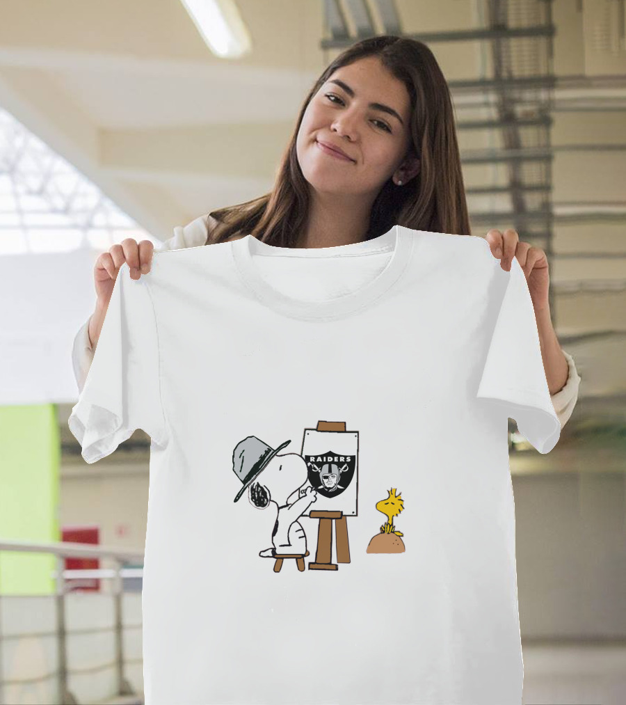 Raiders Painting Snoopy And Woodstock T-Shirt