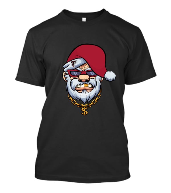 Falcons Gangster Santa Christmas Chain Dollar Sign Hat Sunglasses T-Shirt