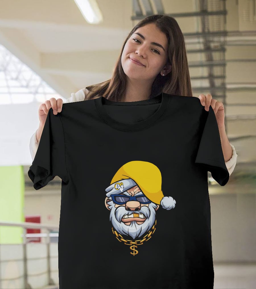 Rams Santa Dollar Chain Gangster Style T-Shirt