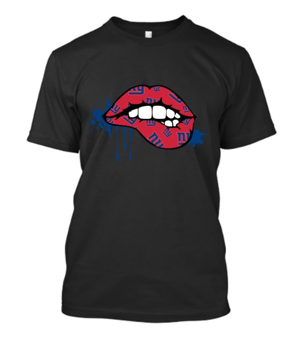 New York Giants Dripping Lips Artwork T-Shirt