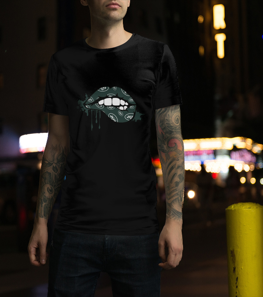 Dripping Lips New York Jets Logo T-Shirt