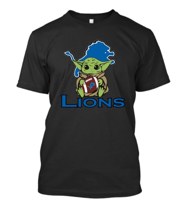 Lions Baby Yoda Football Star Wars Fan T-Shirt