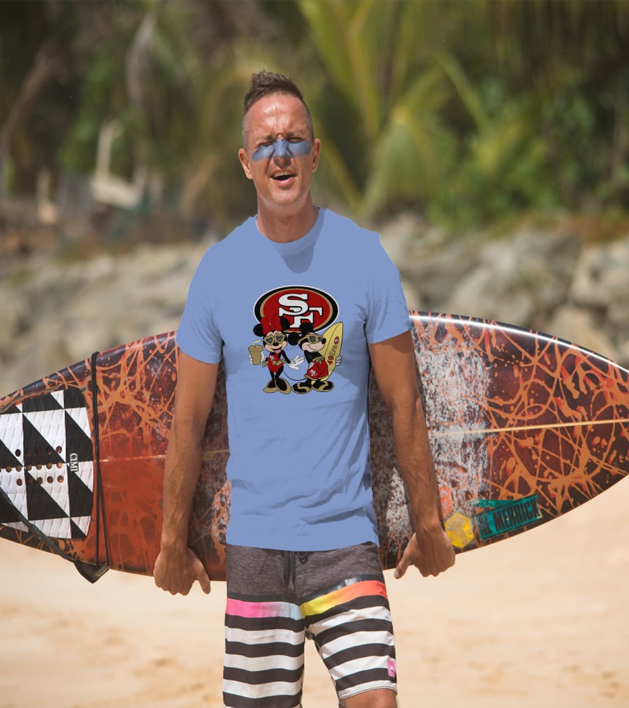 49ers Mickey Minnie Surfing Vacation Sf T-Shirt