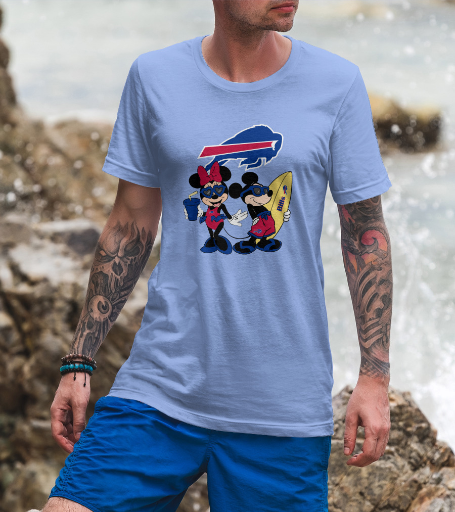 Bills Mickey Minnie Happy Vacation Disney Surf Fun T-Shirt