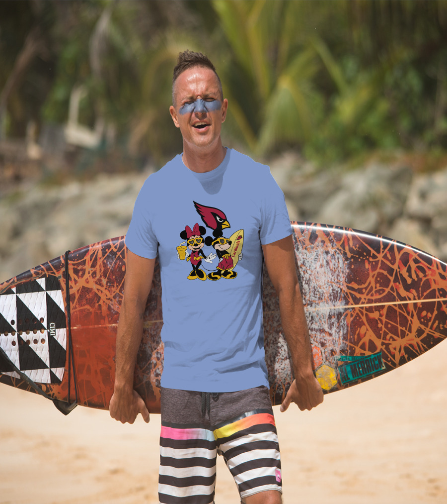 Cardinals Mickey Happy Vacation Surfboarding Fun T-Shirt