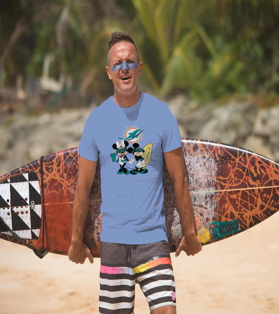 Dolphins Mickey Minnie Vacation Miami Surfing Fun T-Shirt