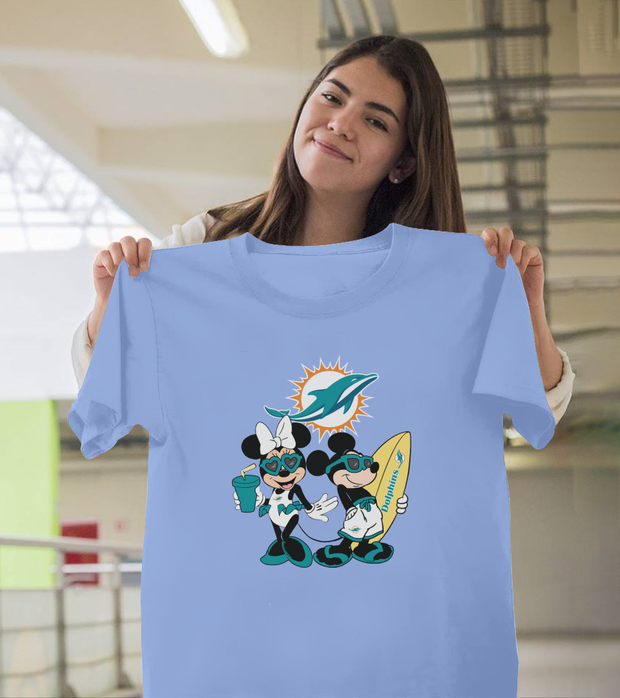 Dolphins Mickey Minnie Vacation Miami Surfing Fun T-Shirt