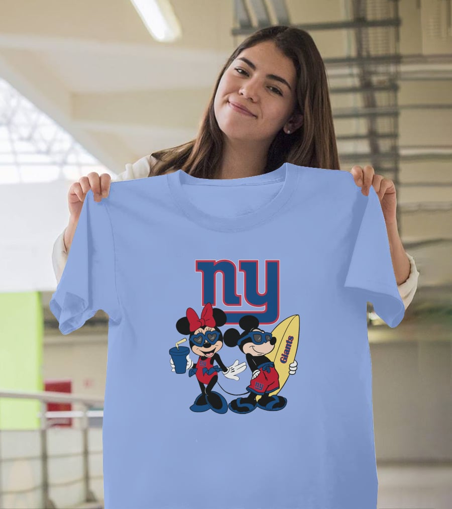 Ny Giants Vacation Mickey Minnie T-Shirt