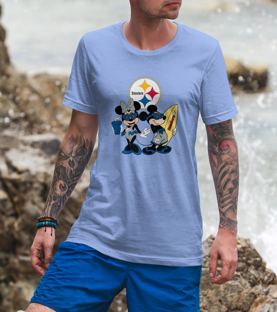 Steelers Mickey And Minnie Happy Vacation Adventure T-Shirt
