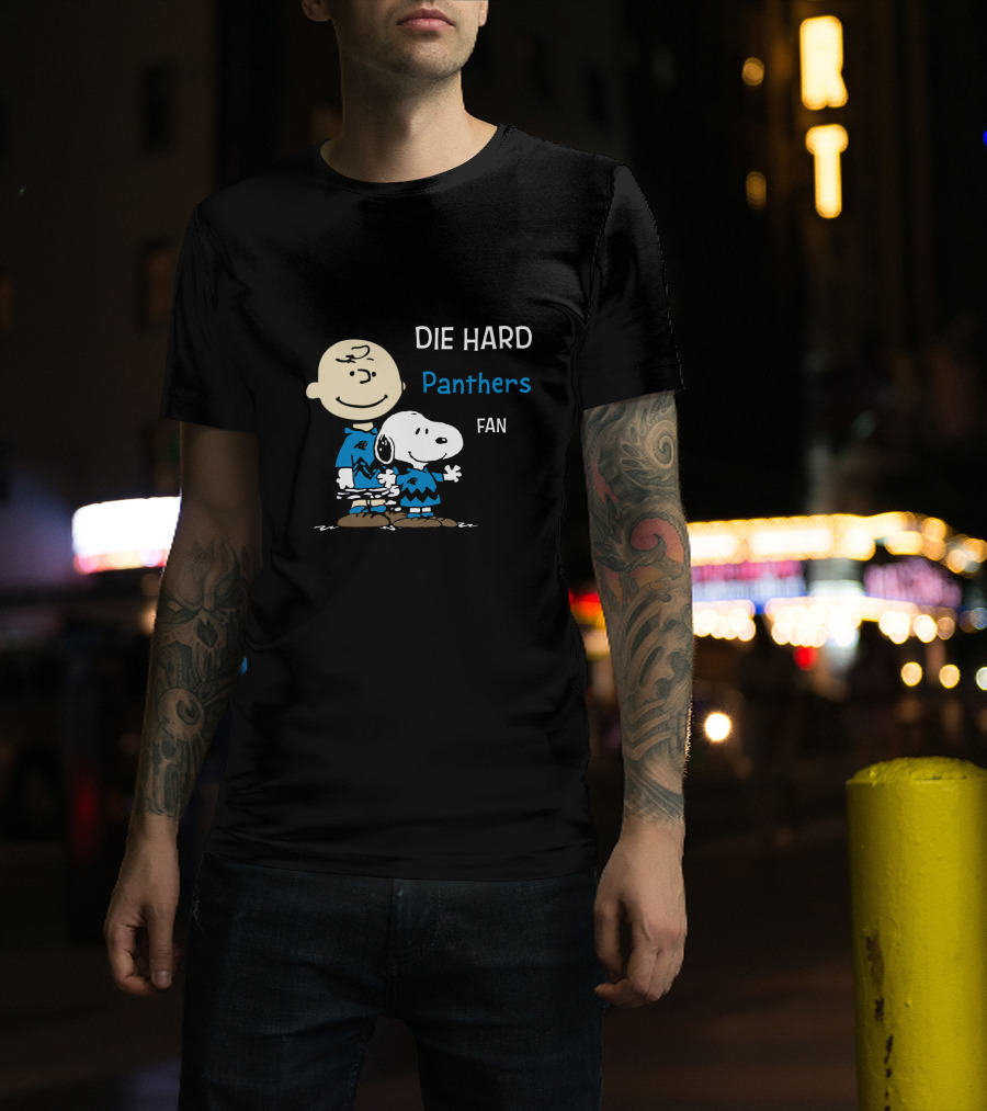 Die Hard Panthers Fan Snoopy And Charlie Brown T-Shirt