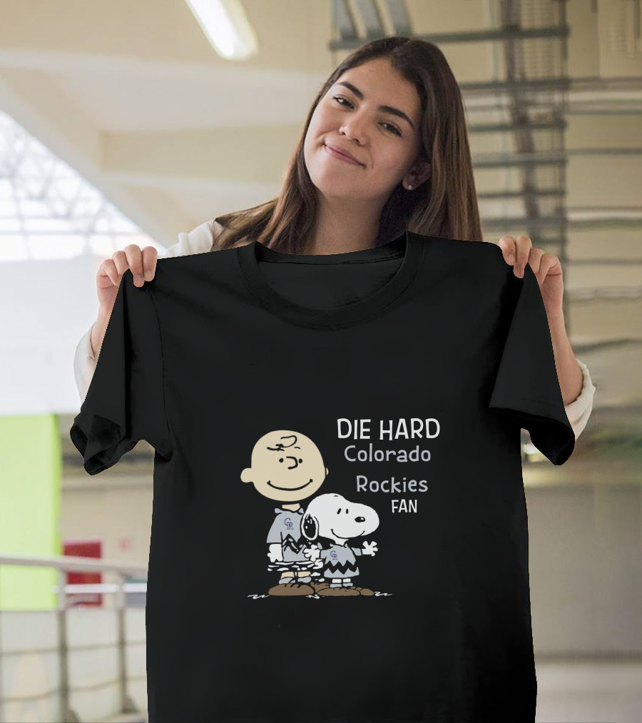 DIE HARD Colorado Rockies FAN Snoopy And Charlie Brown T-Shirt