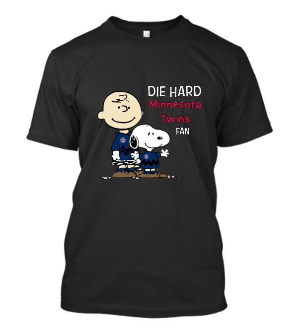Die Hard Minnesota Twins Fan Snoopy And Charlie Brown T-Shirt