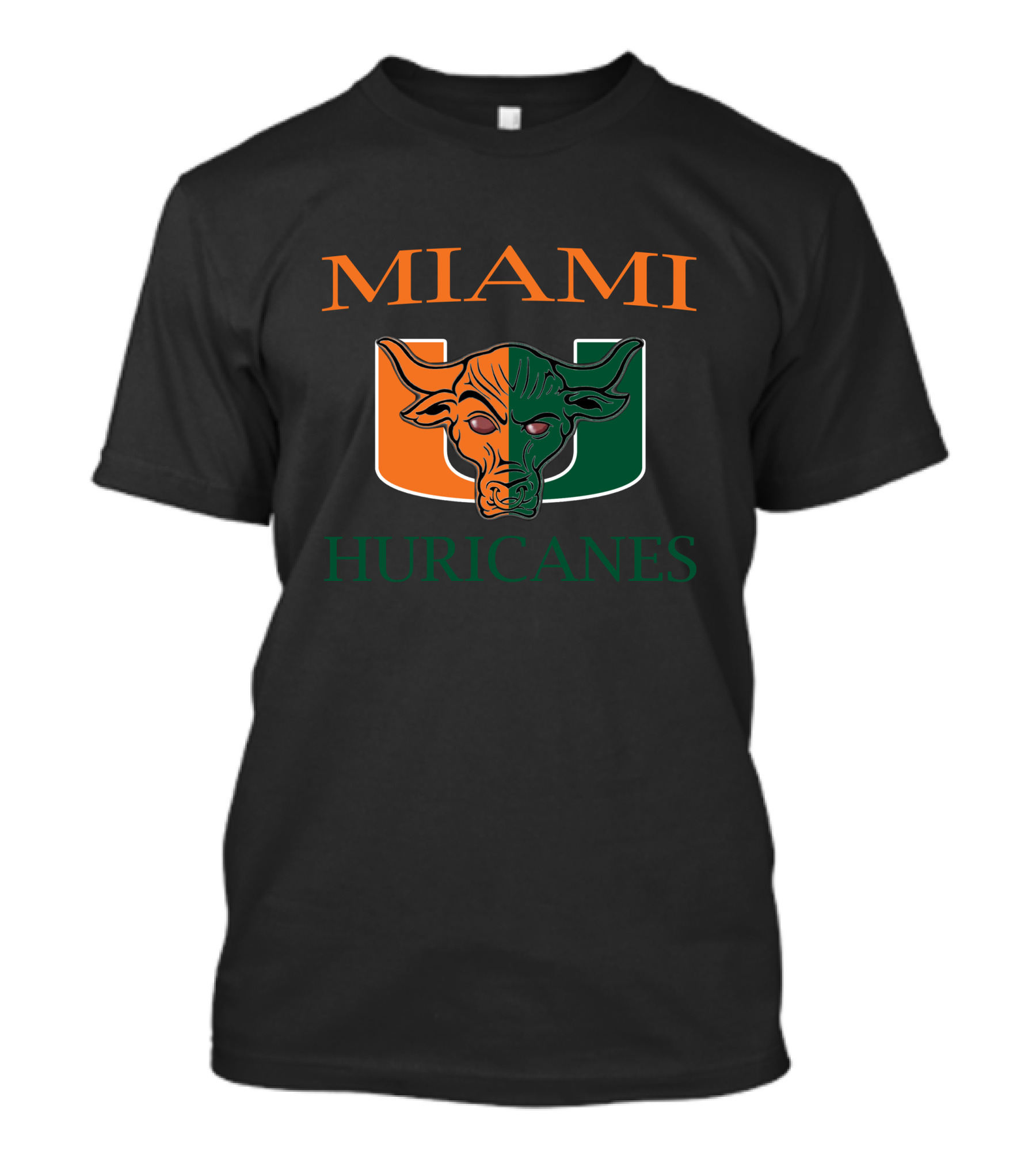 Miami Hurricanes U Logo Bull Head T-Shirt