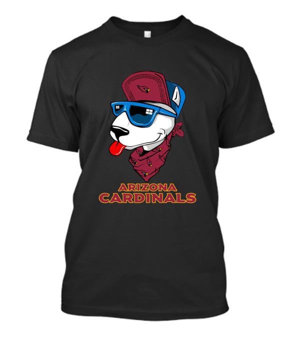 Arizona Cardinals Bull Terrier Wearing Sunglasses And Bandana T-Shirt