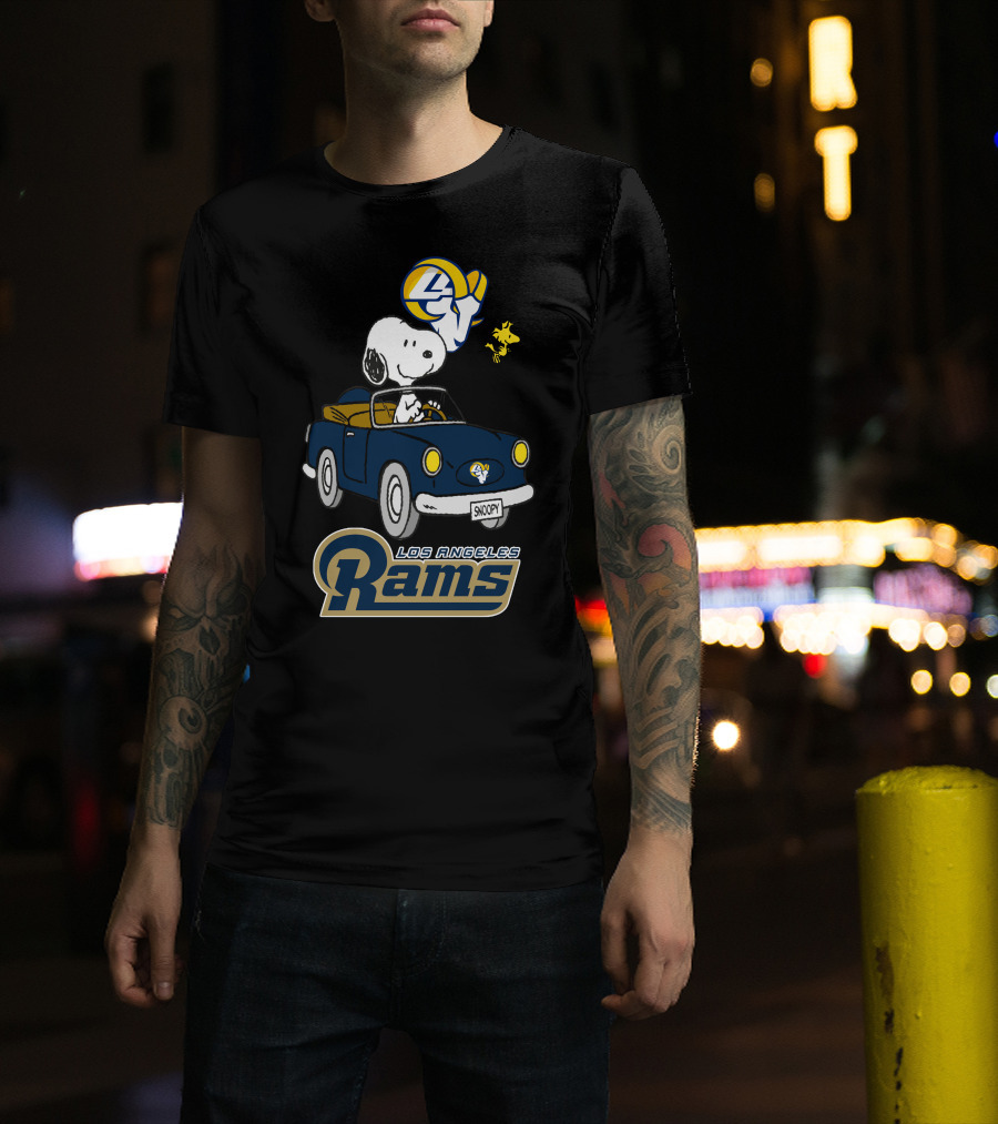 Los Angeles Rams Snoopy Driving With Woodstock T-Shirt