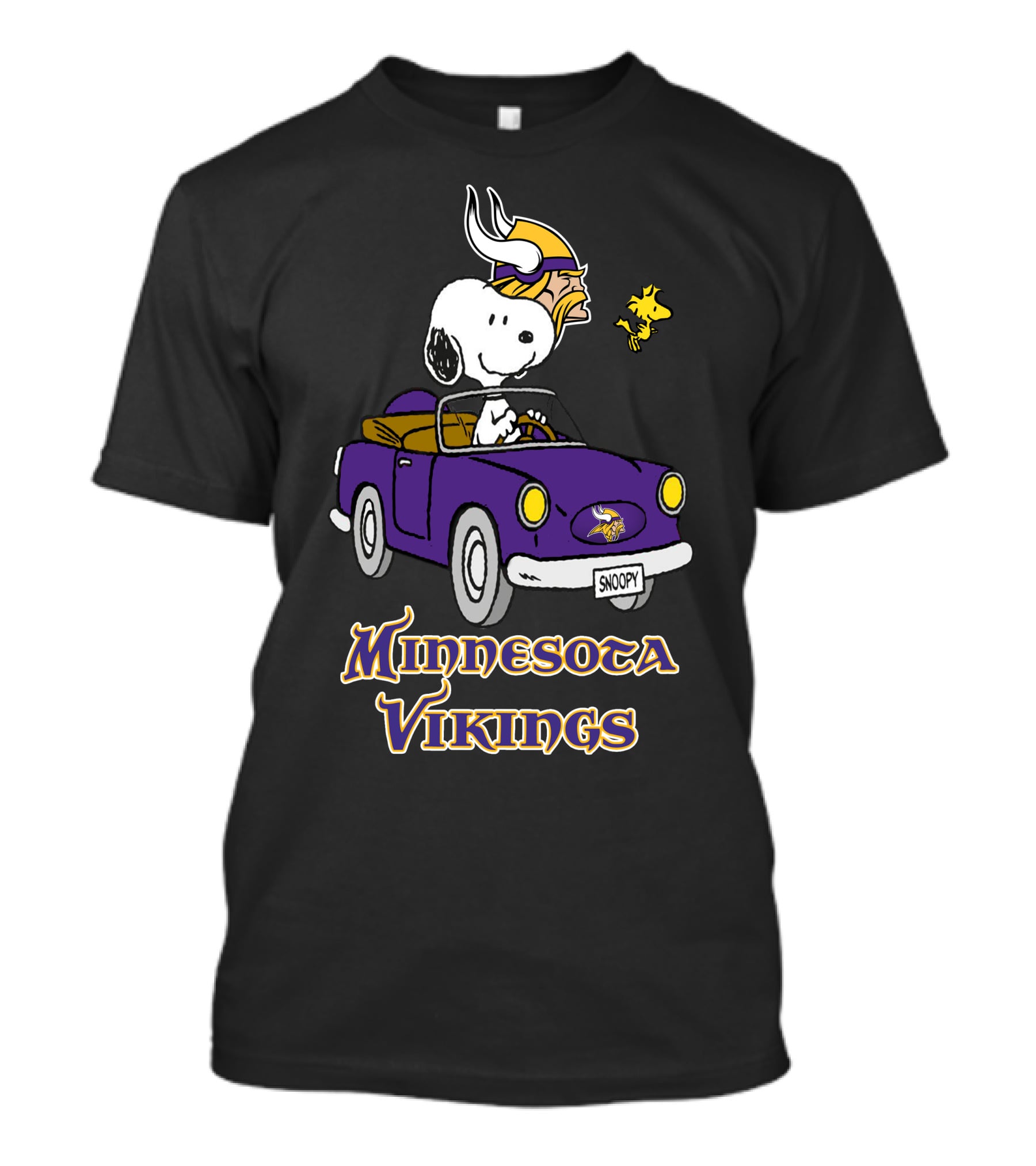 Minnesota Vikings Snoopy Car Ride T-Shirt