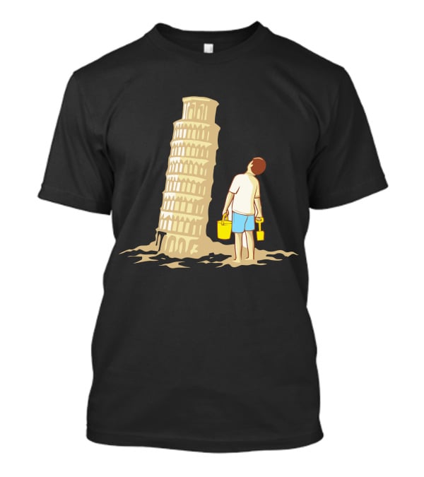 Sandcastle Builder Leaning Tower Of Pisa Summer Fun T-Shirt