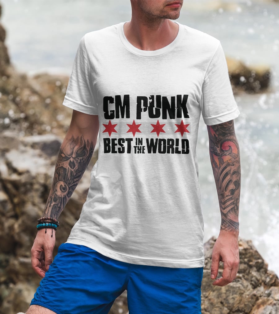 CM Punk Best In The World Red Stars T-Shirt