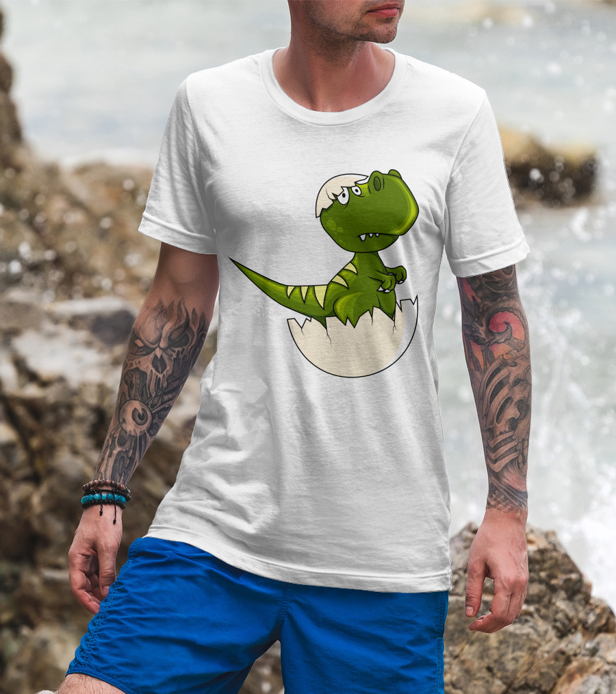 Baby Dragon Hatching From Egg With Playful Expression T-Shirt