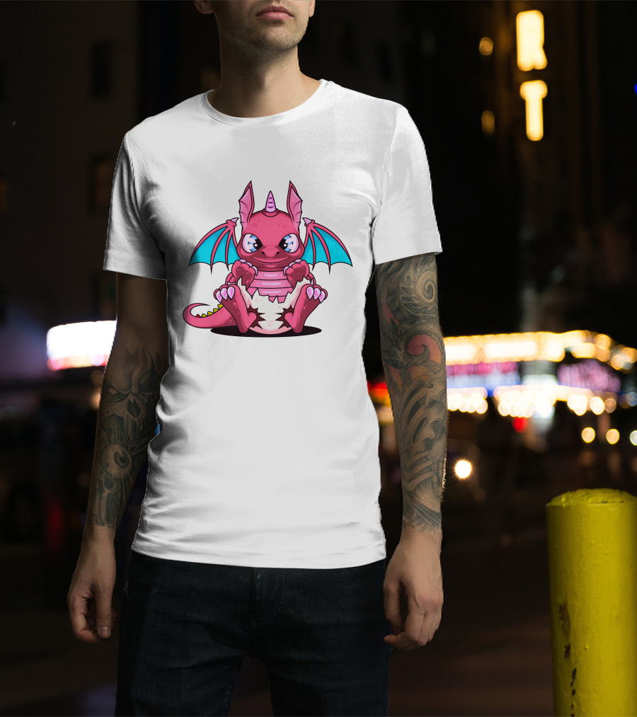 Pink Dragon Cute Cerulean Winged Hatchling T-Shirt
