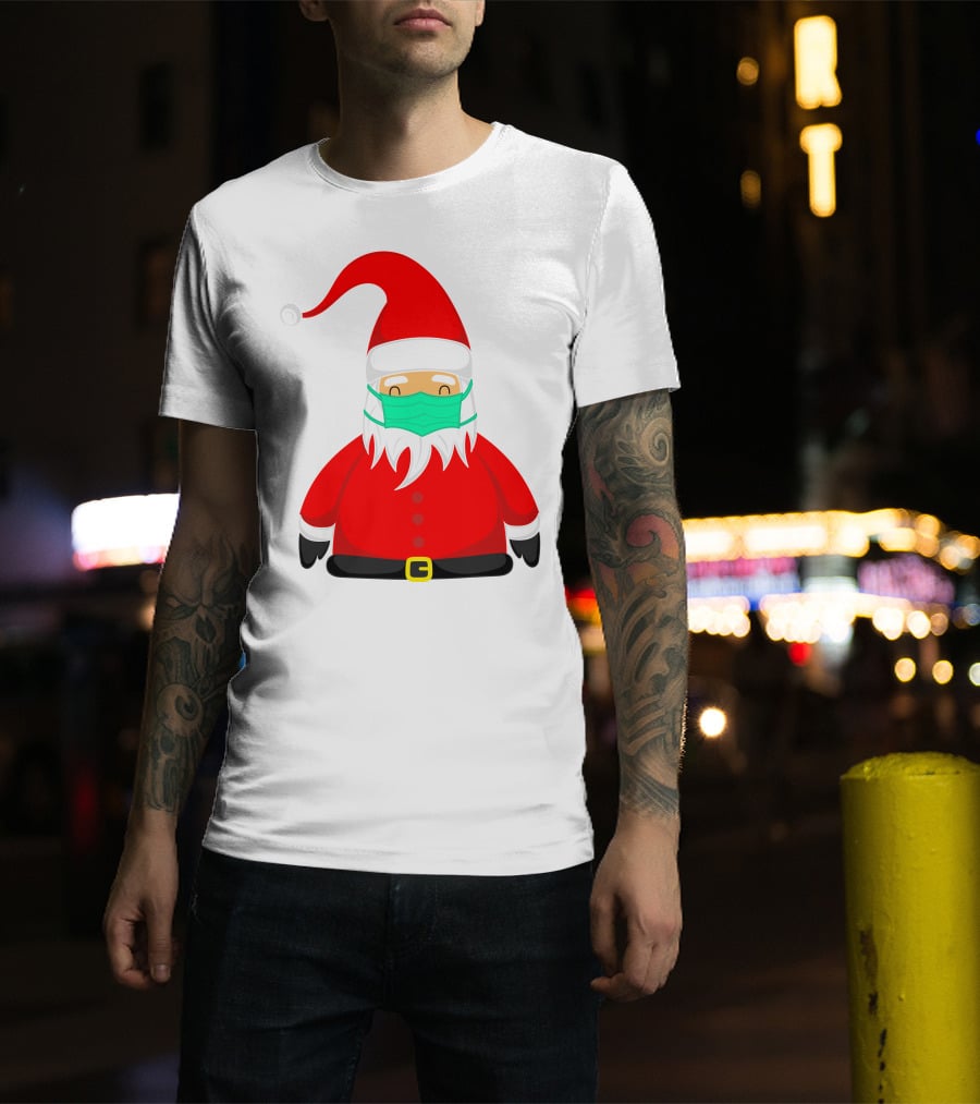 Santa Claus Wearing Green Face Mask T-Shirt
