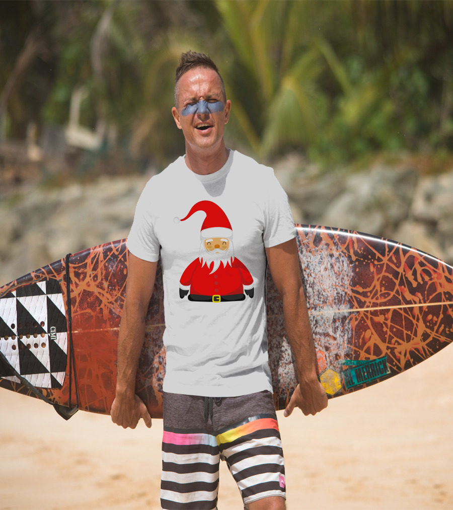 Santa Claus Outfit On Christmas Cartoon T-Shirt