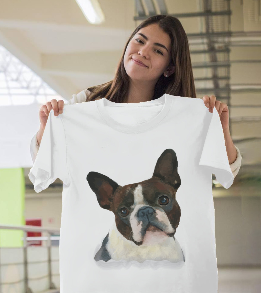 Watercolor French Bulldog Head T-Shirt