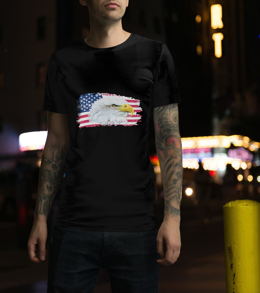 American Flag Bald Eagle T-Shirt